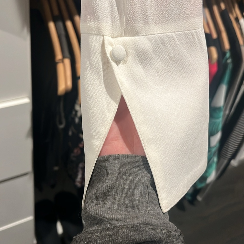 Reformation Jeremiah top blouse button up shirt extra small XS cream gossamer S - Picture 3 of 7